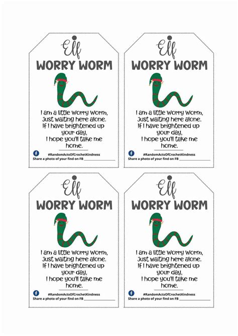 Worry Worm Printable